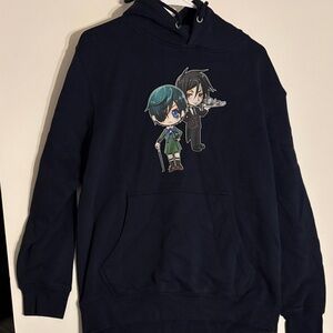 Navy Blue Graphic Hoodie